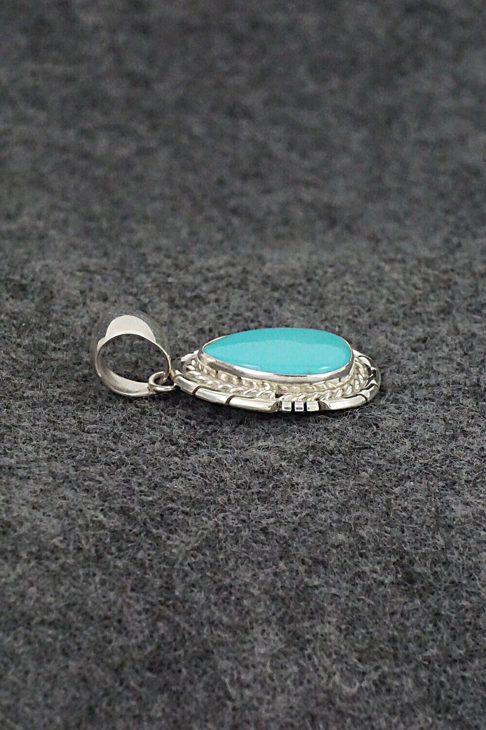 Turquoise & Sterling Silver Pendant - Johnny Frank