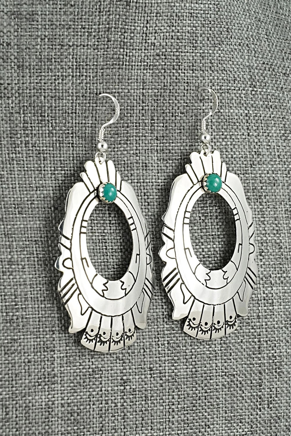 Turquoise & Sterling Silver Earrings - Rosita Singer