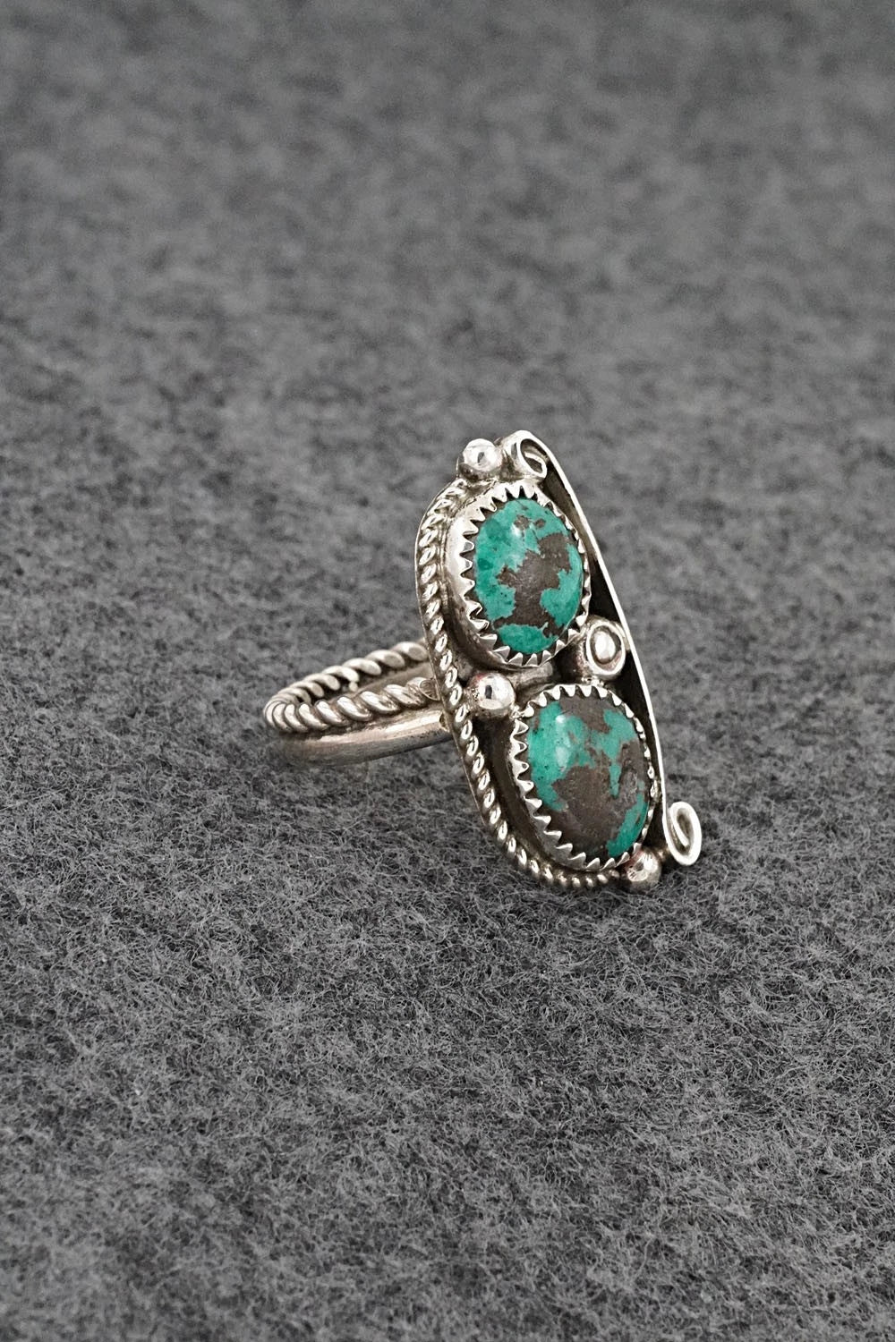 Turquoise & Sterling Silver Ring - Cody Nez - Size 8
