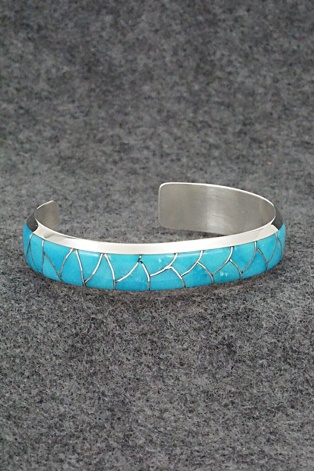 Turquoise & Sterling Silver Inlay Bracelet - Stewart Tucson