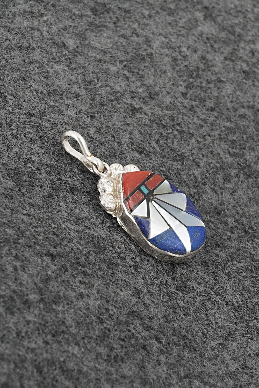 Multi Stone & Sterling Silver Inlay Pendant - Ola Eriacho