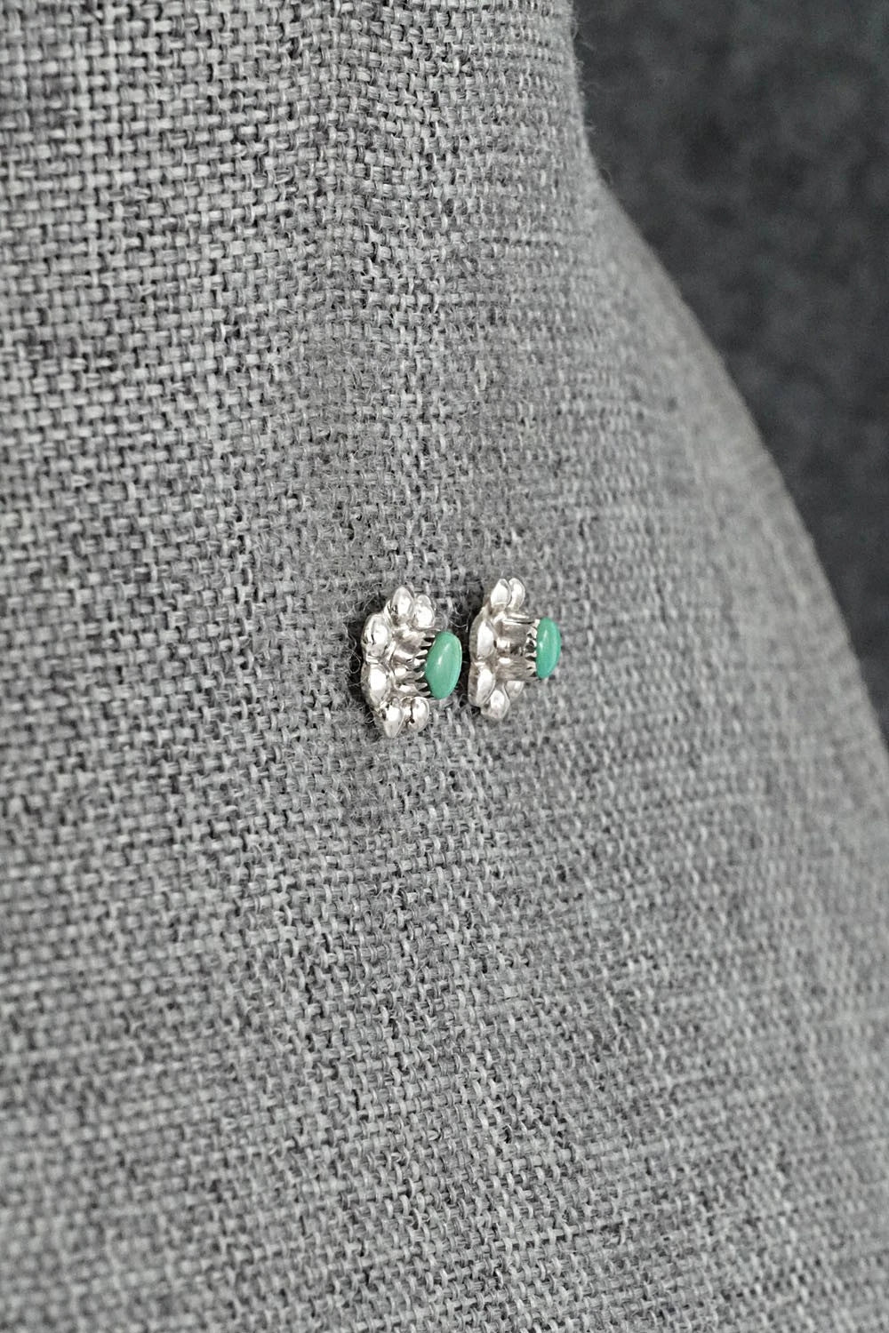 Turquoise and Sterling Silver Earrings - Ronald Yatsattie