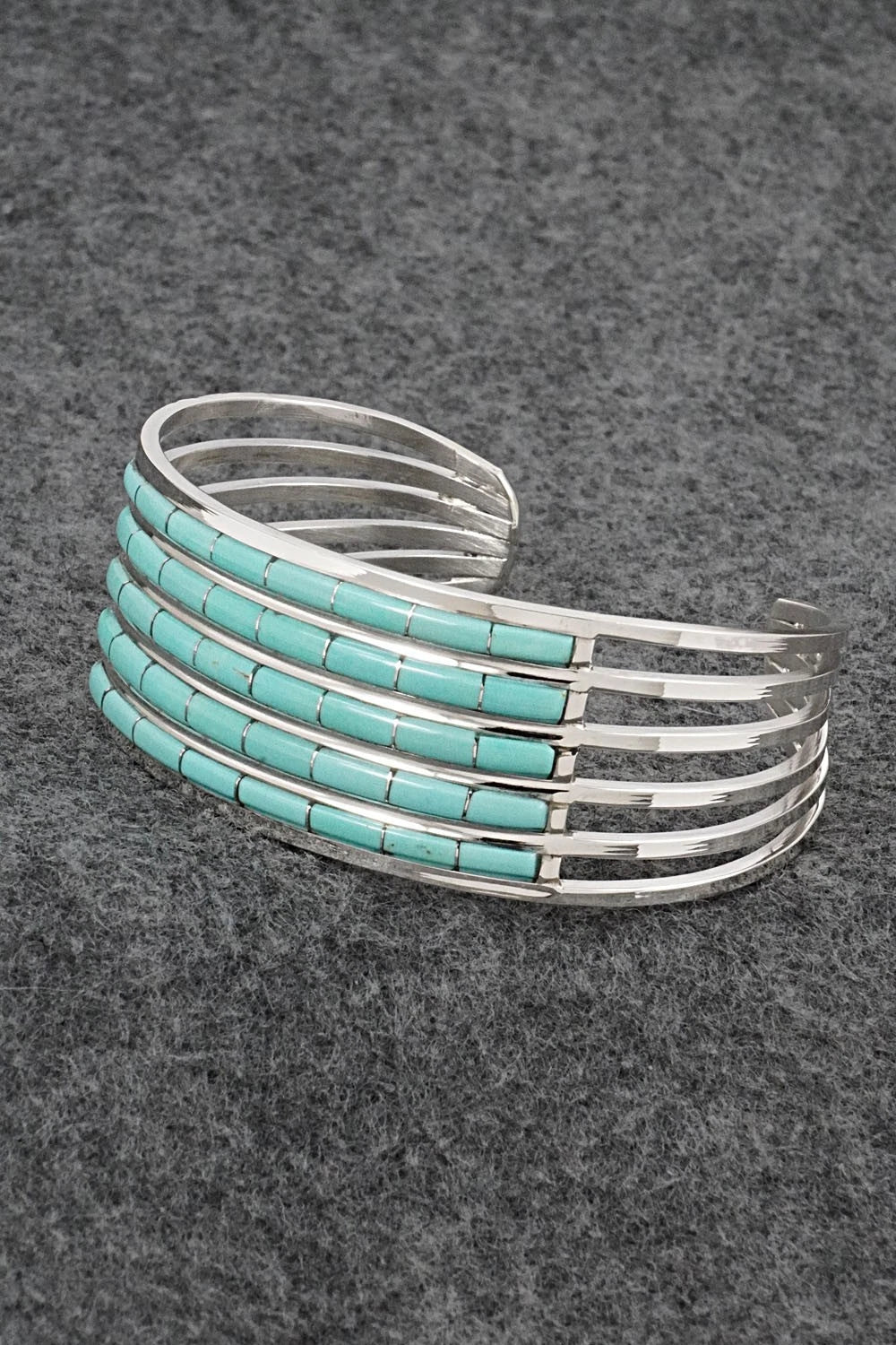 Turquoise & Sterling Silver Inlay Bracelet - Anson Wallace