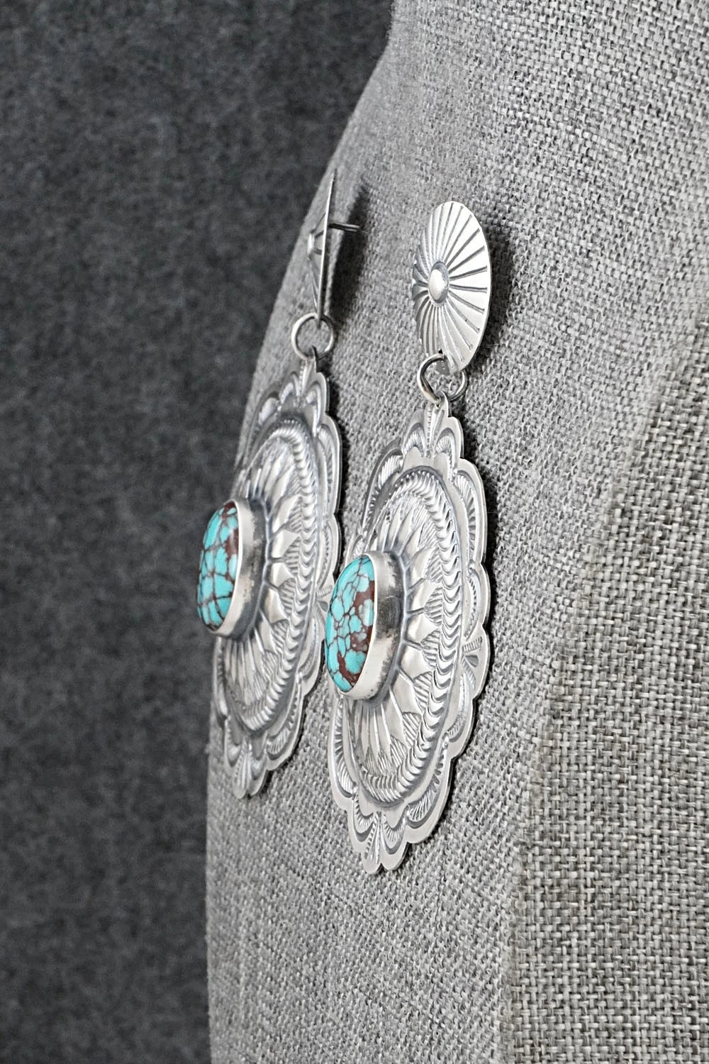 Turquoise & Sterling Silver Earrings - Arnold Blackgoat