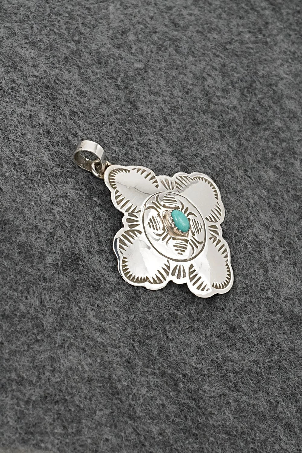 Turquoise & Sterling Silver Pendant - Bertha Begay