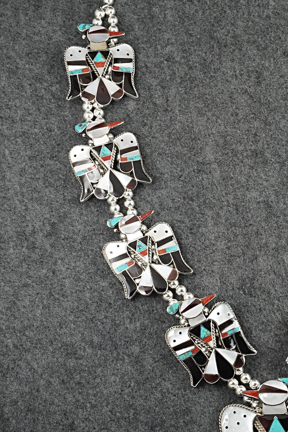 Multi-Stone & Sterling Silver Inlay Necklace Set - Bobby Shack