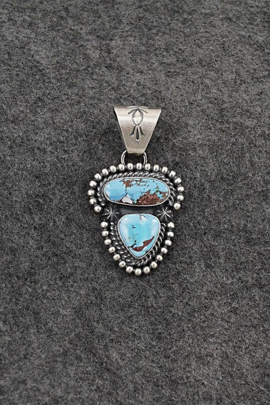 Turquoise & Sterling Silver Pendant - Raymond Delgarito
