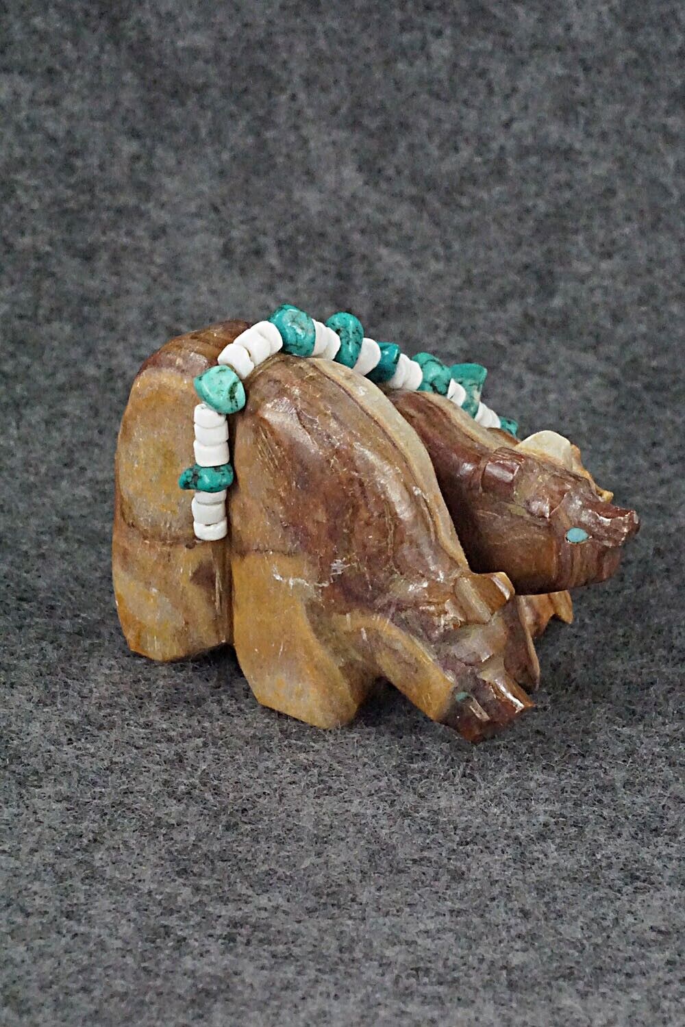 Bear Family Zuni Fetish Carving - Tim Lementino