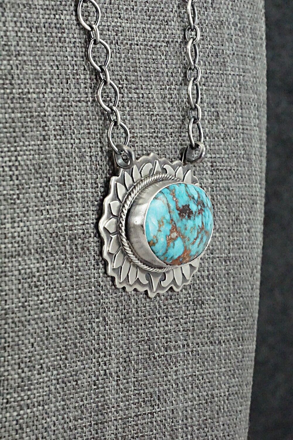 Turquoise & Sterling Silver Necklace - Randy Billy