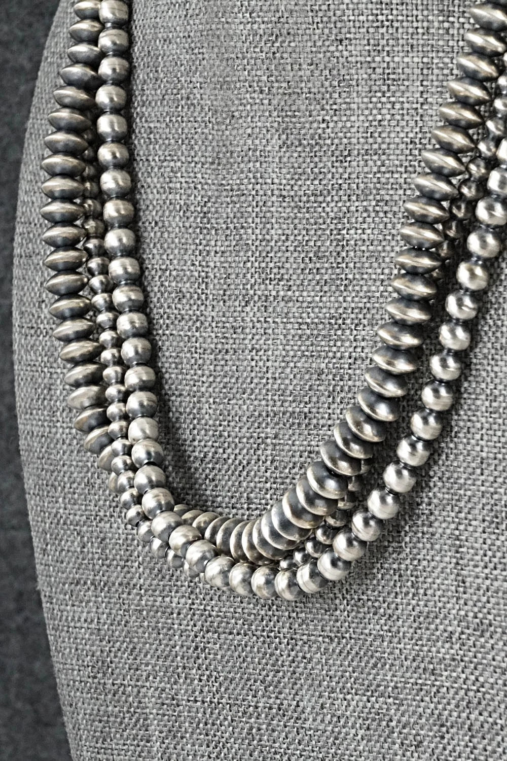 Sterling Silver Navajo Pearl Necklace 18" - Dorinda Mariano