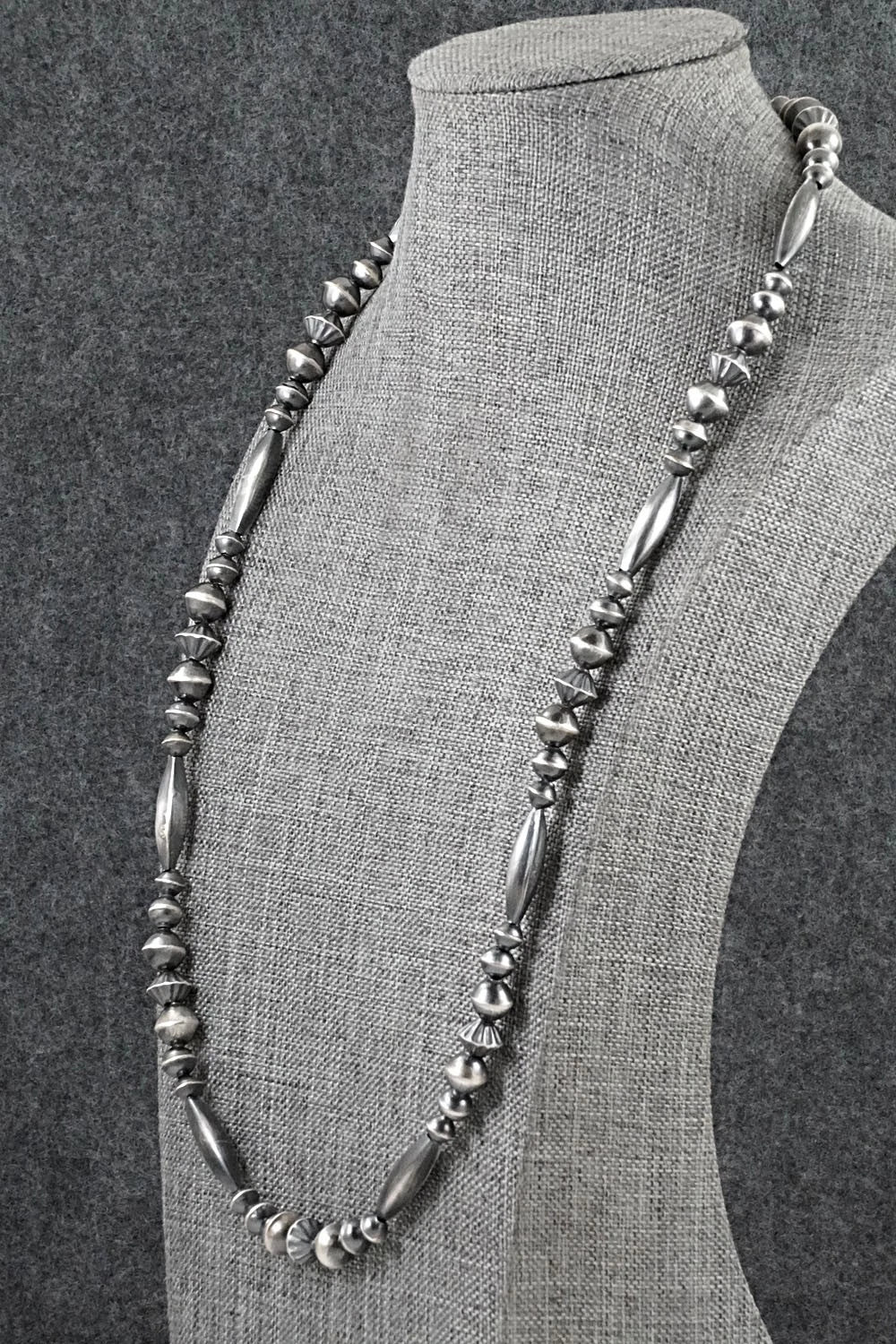 Sterling Silver Navajo Pearl Necklace 24" - Vintage