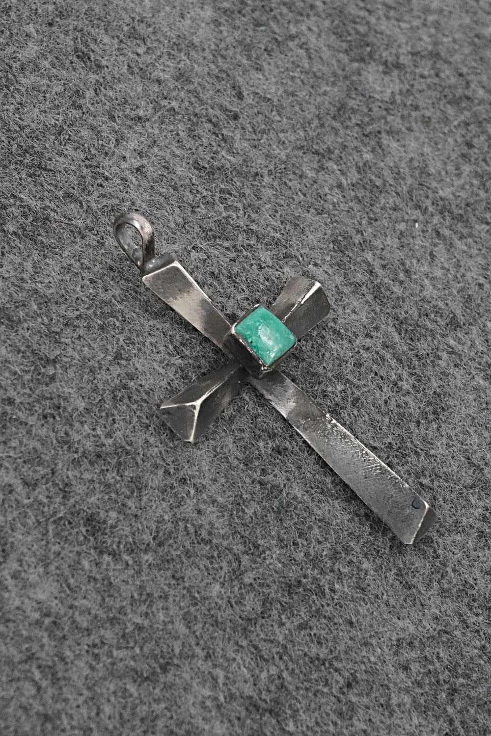 Turquoise & Sterling Silver Pendant - Raymond Bitsoi