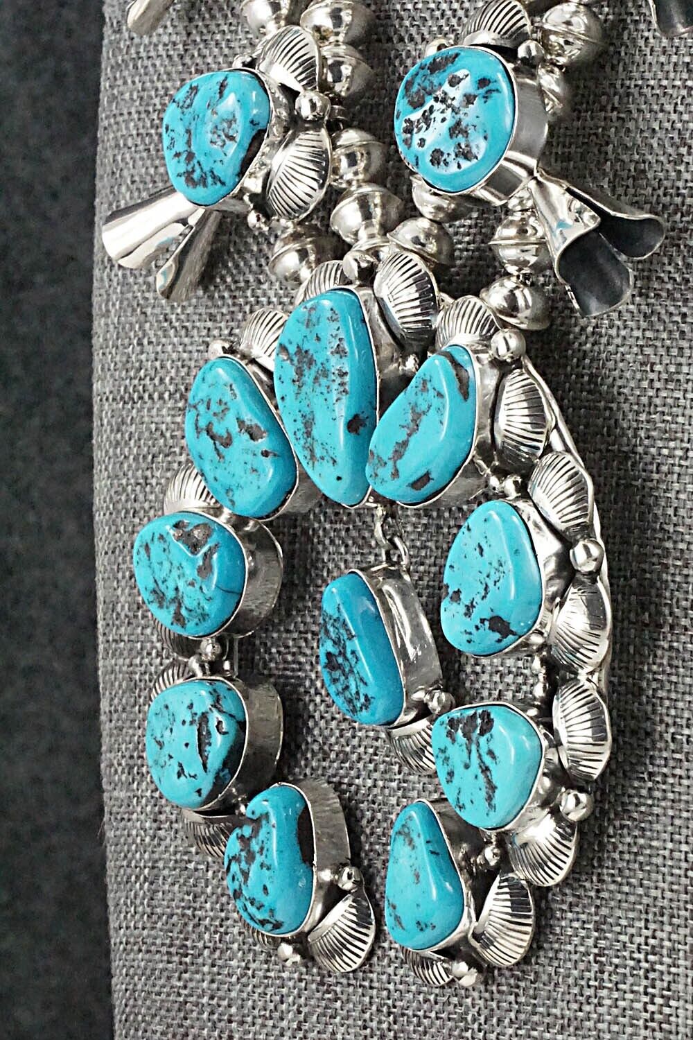 Turquoise & Sterling Silver Squash Blossom Set - Vernon Johnson