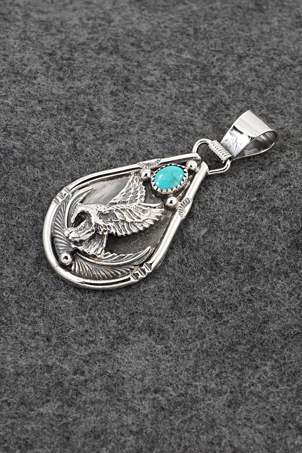 Turquoise & Sterling Silver Pendant - Darrell Morgan
