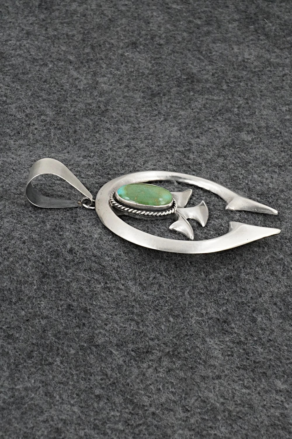 Turquoise & Sterling Silver Pendant - Eugene Gruber