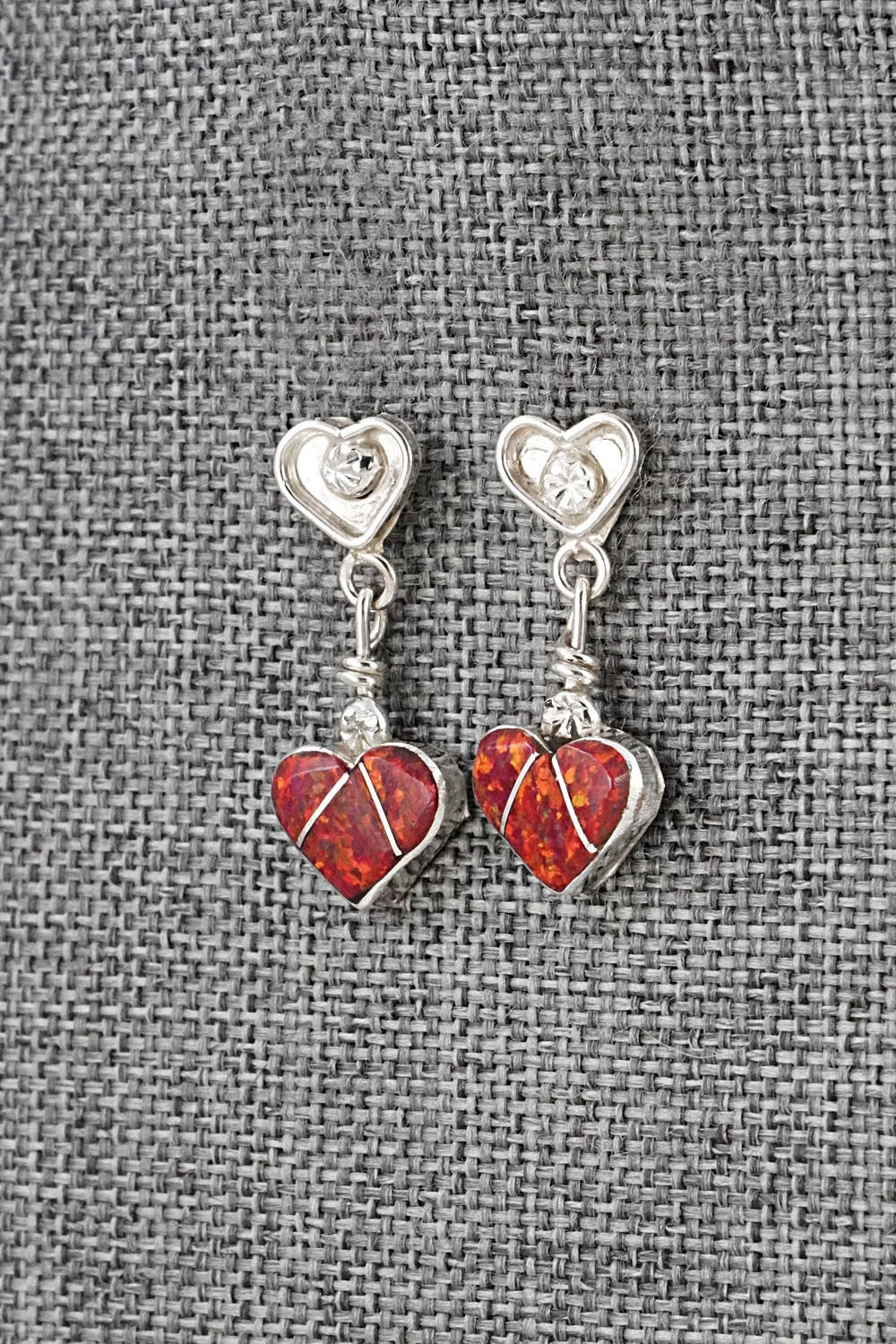 Opalite & Sterling Silver Inlay Earrings - Ola Eriacho