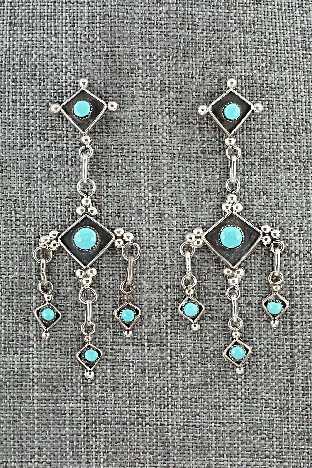 Turquoise & Sterling Silver Earrings - Verdie Booqua