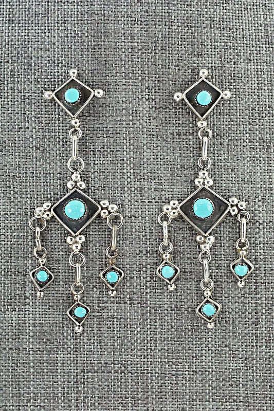 Turquoise & Sterling Silver Earrings - Verdie Booqua