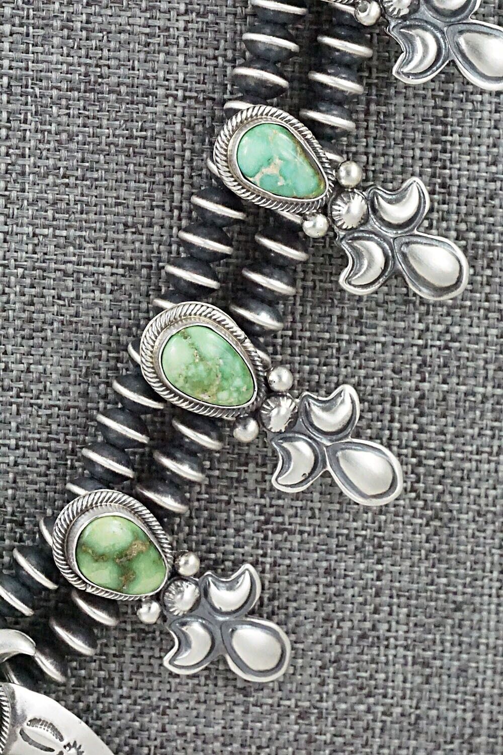 Turquoise & Sterling Silver Squash Blossom Set - Paige Gordon