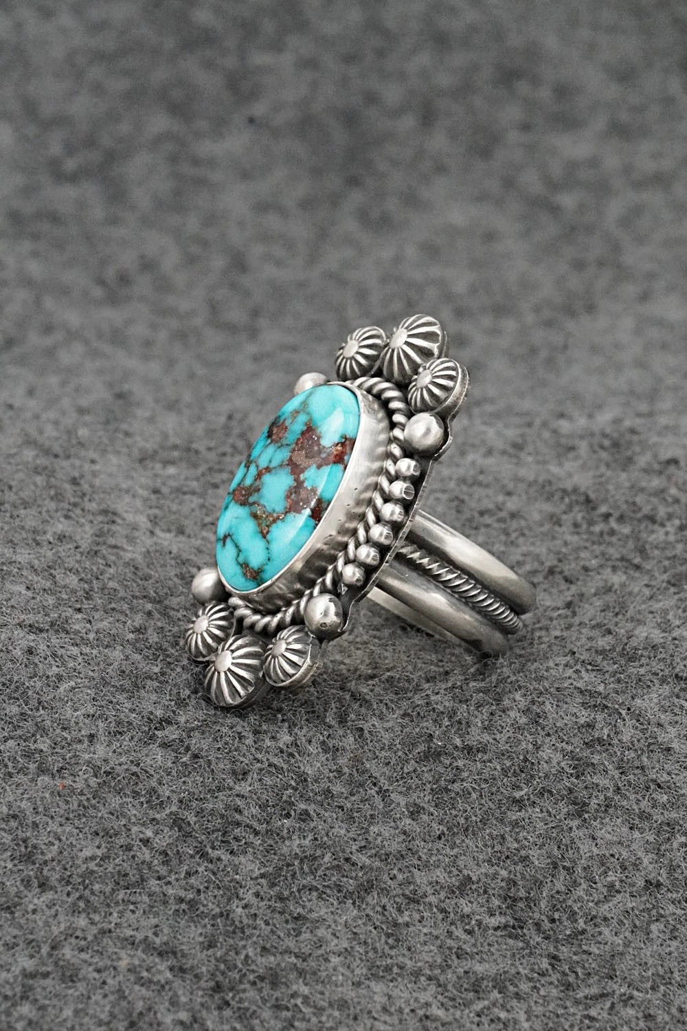 Turquoise & Sterling Silver Ring - Michael Calladitto - Size 7