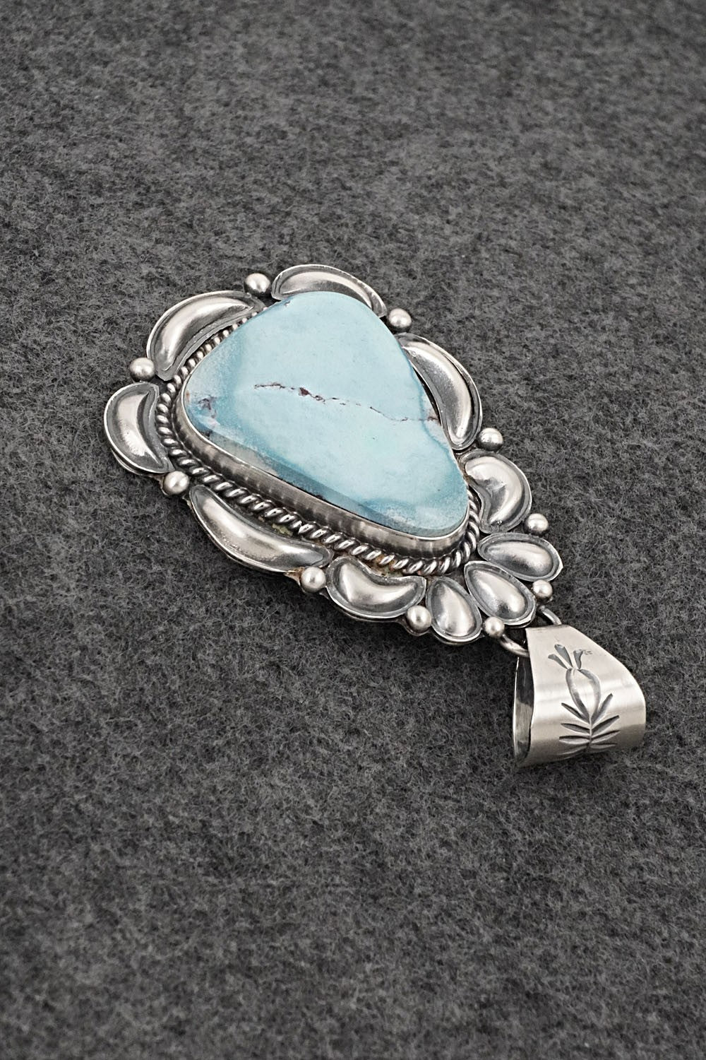 Turquoise & Sterling Silver Pendant - Raymond Delgarito