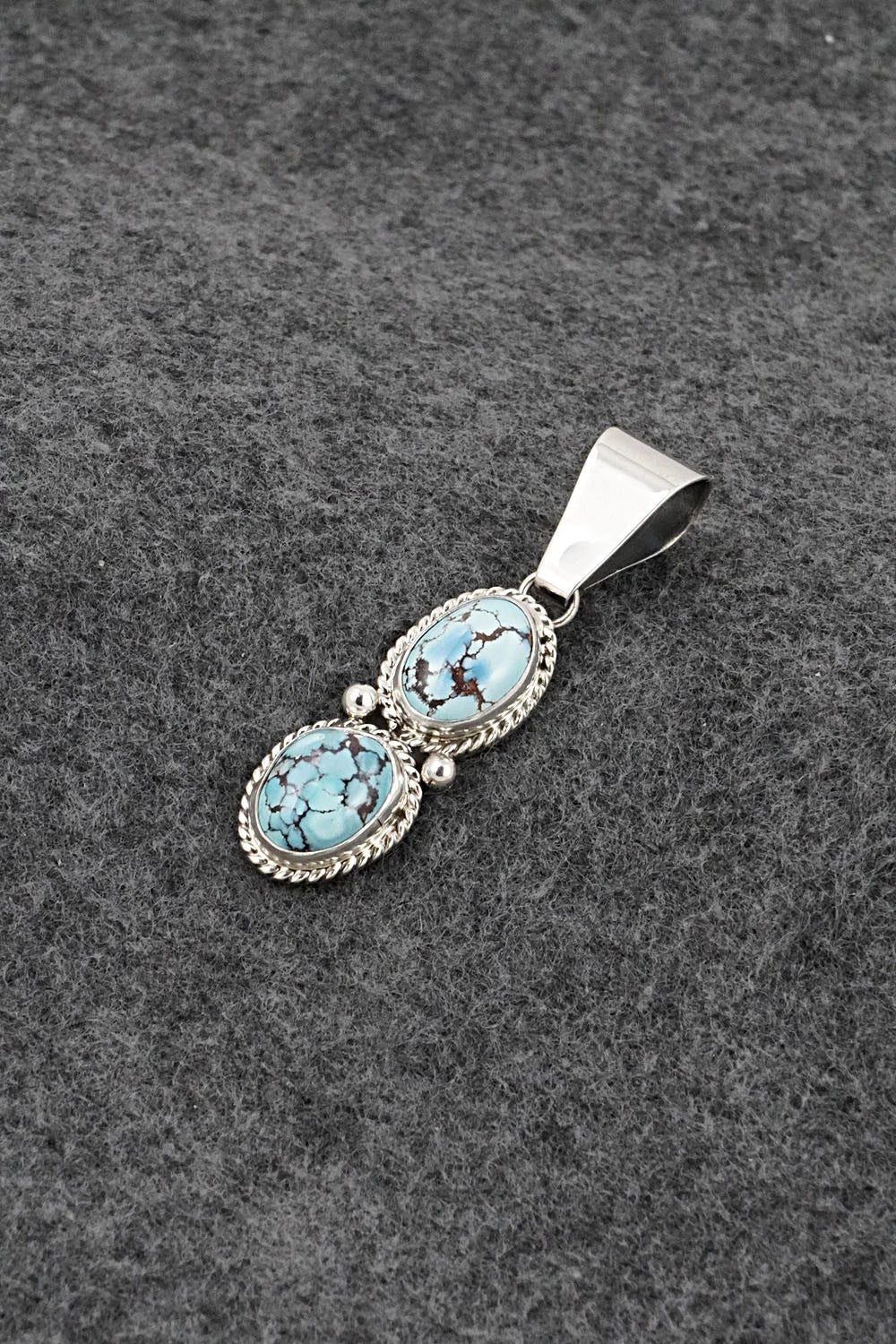Turquoise & Sterling Silver Pendant - Eugene Gruber