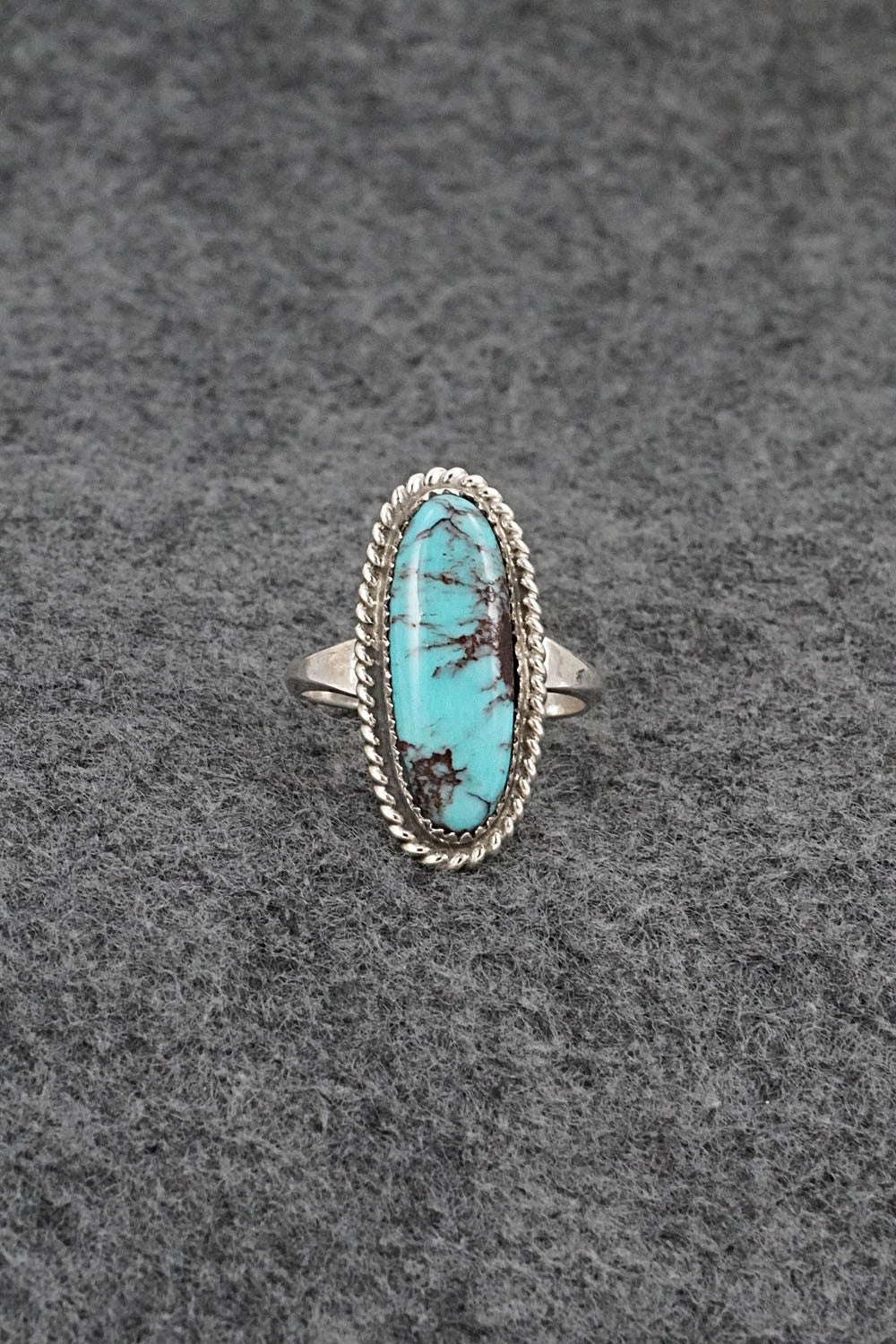 Turquoise & Sterling Silver Ring - Darius Arviso - Size 8