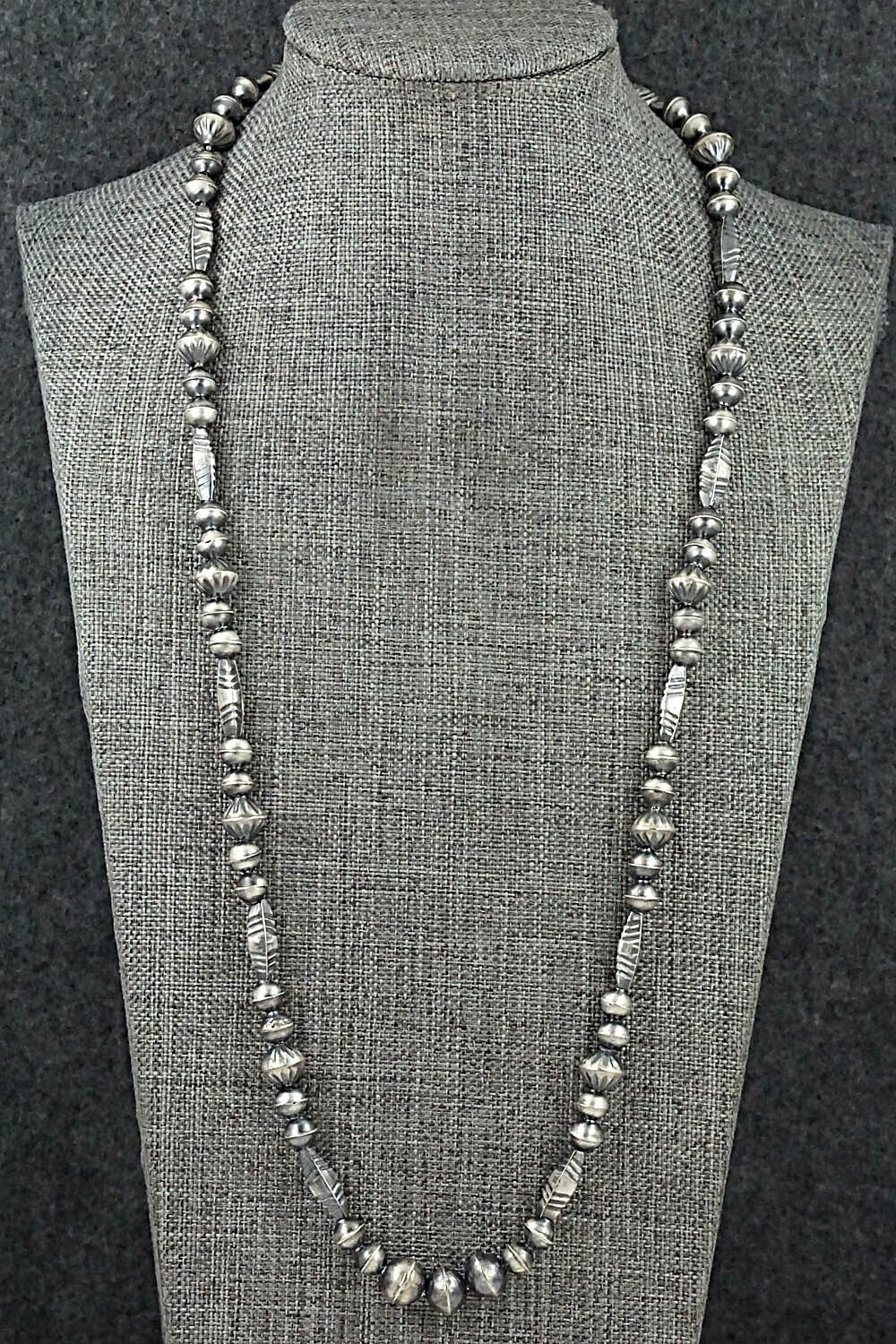 Sterling Silver Navajo Pearl Necklace 24" - Vintage