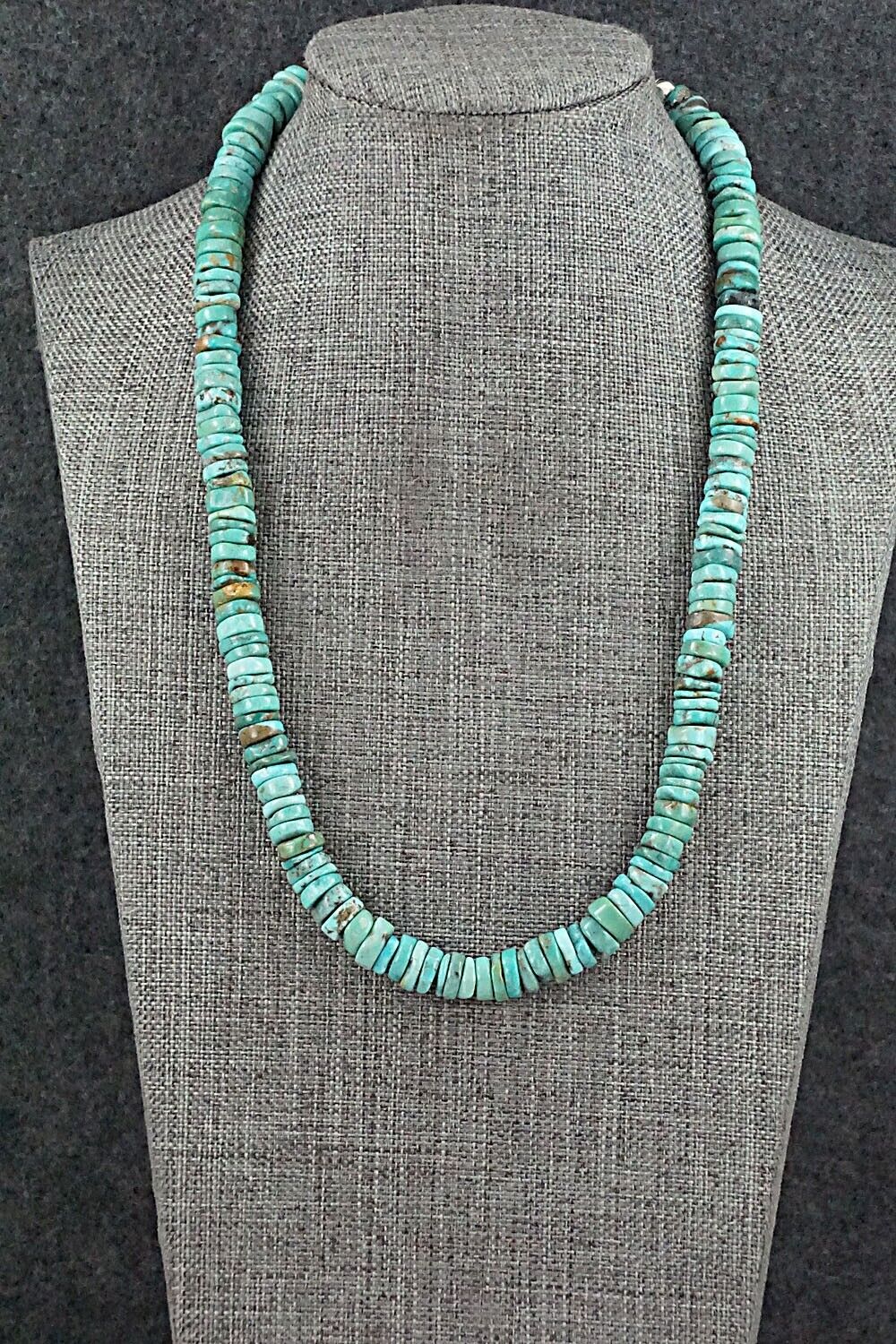 Turquoise & Sterling Silver Necklace 18" - Doreen Jake