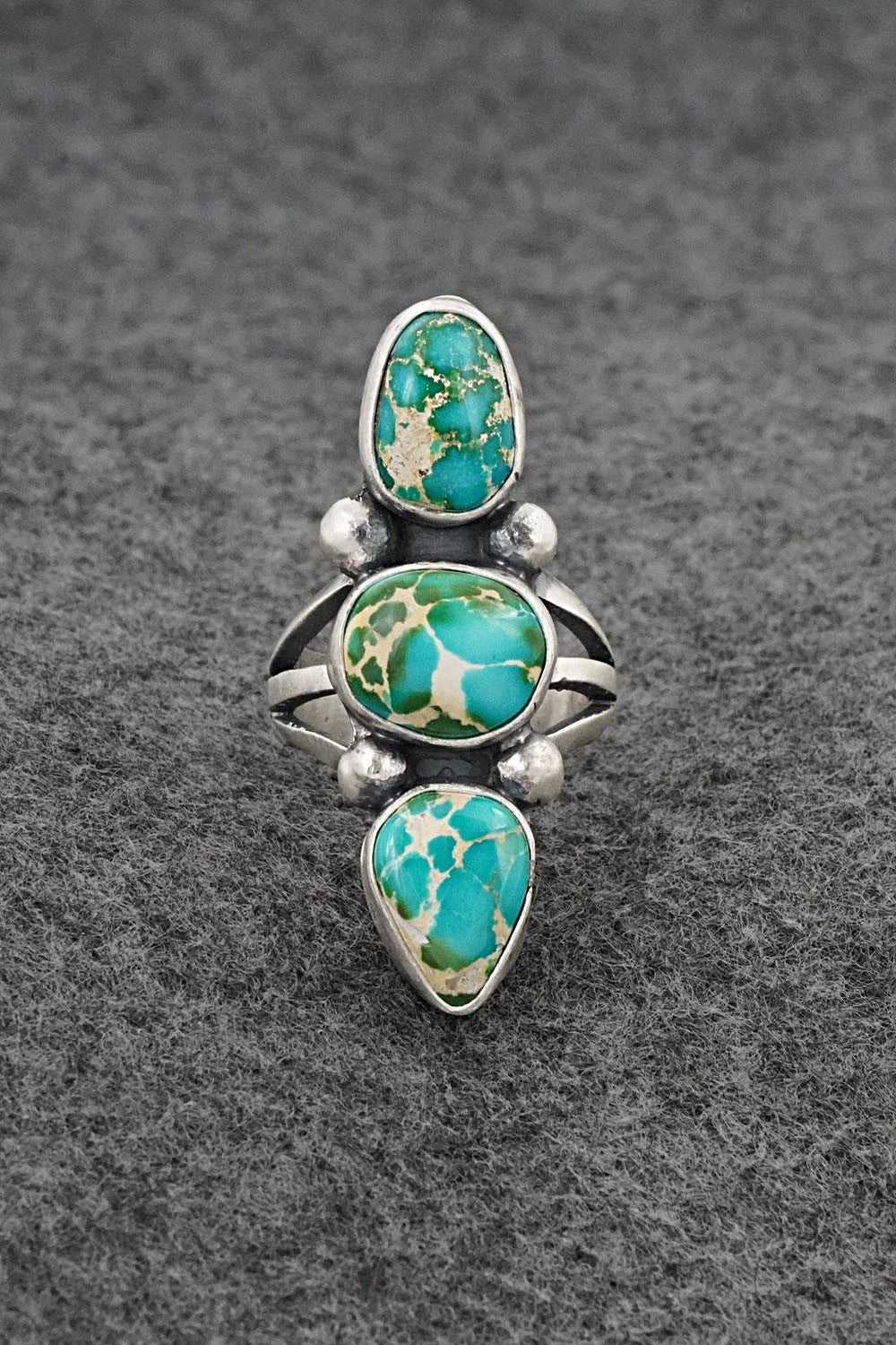 Turquoise & Sterling Silver Ring - Bobby Johnson - Size 6.5