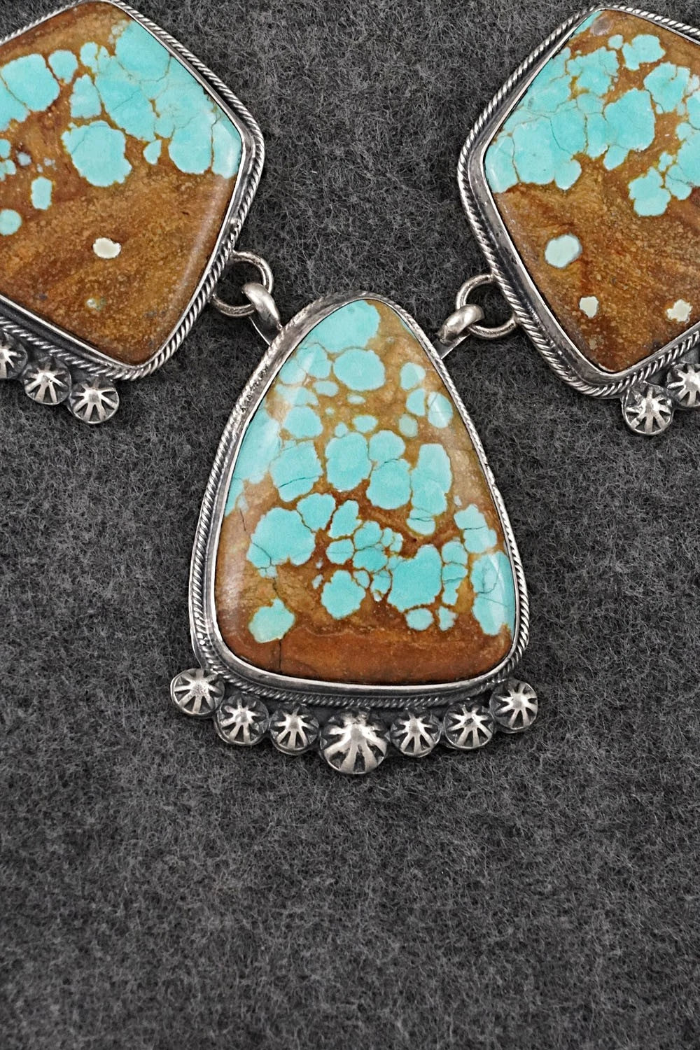 Turquoise & Sterling Silver Necklace and Earrings Set - Bobby Johnson