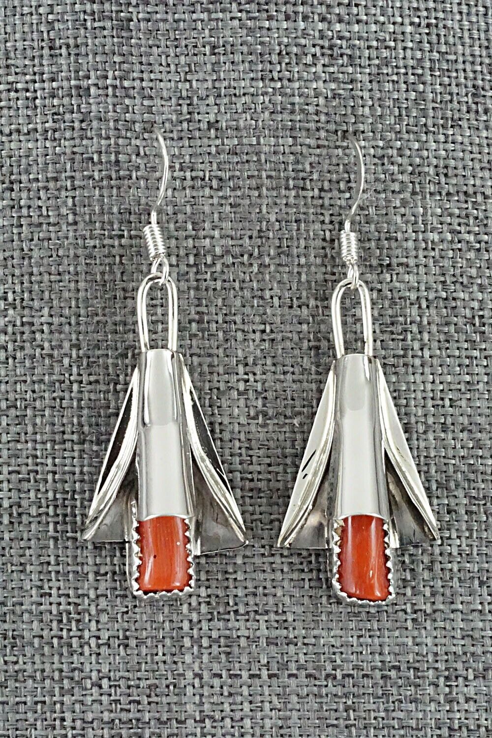 Turquoise, Coral & Sterling Silver Squash Blossom Set - Louise Yazzie