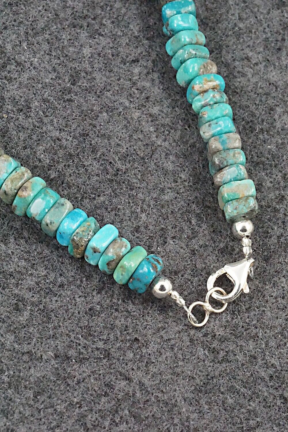 Turquoise & Sterling Silver Necklace 18" - Doreen Jake