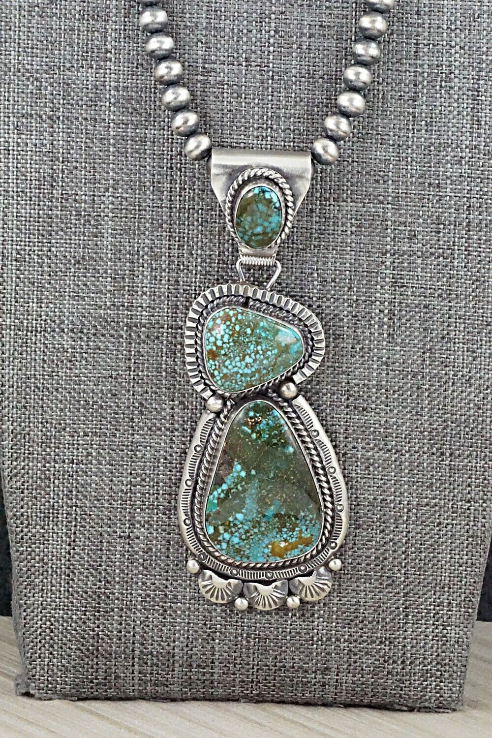 Turquoise & Sterling Silver Necklace - Raymond Delgarito