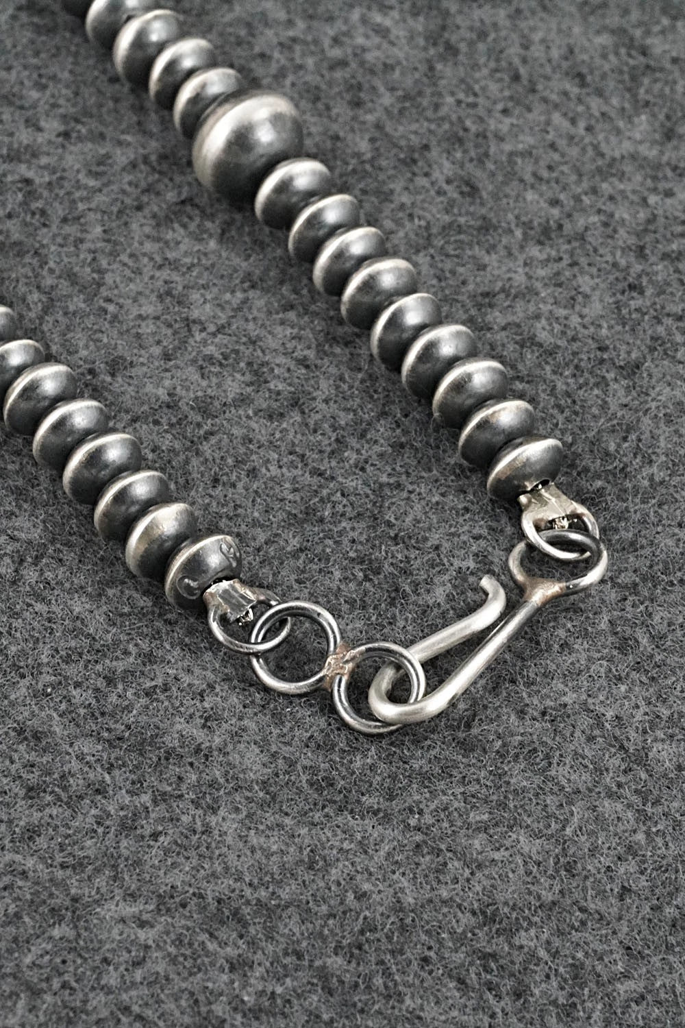 Sterling Silver Navajo Pearl Necklace 22" - Crystal Haley