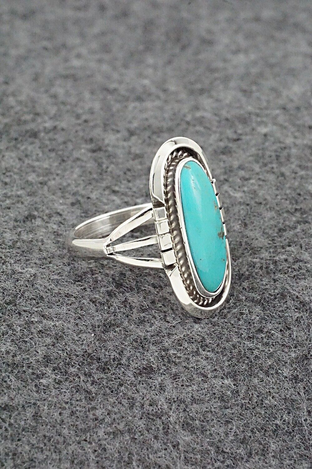 Turquoise & Sterling Silver Ring - Samuel Yellowhair - Size 8.5