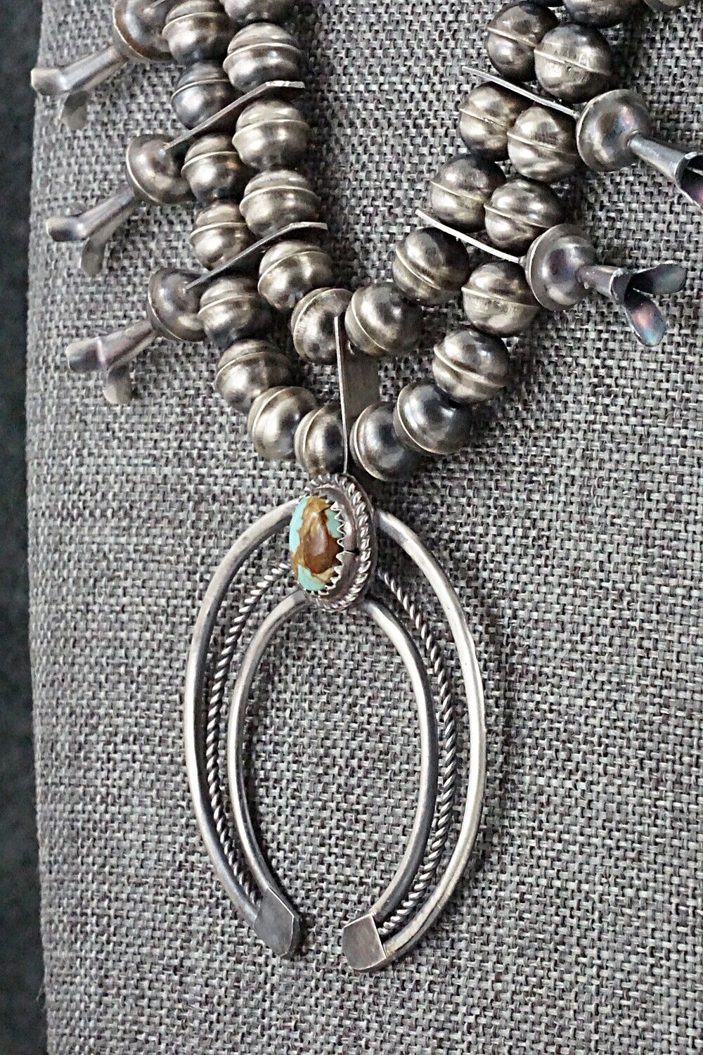 Turquoise & Sterling Silver Squash Blossom Set - Phil Garcia