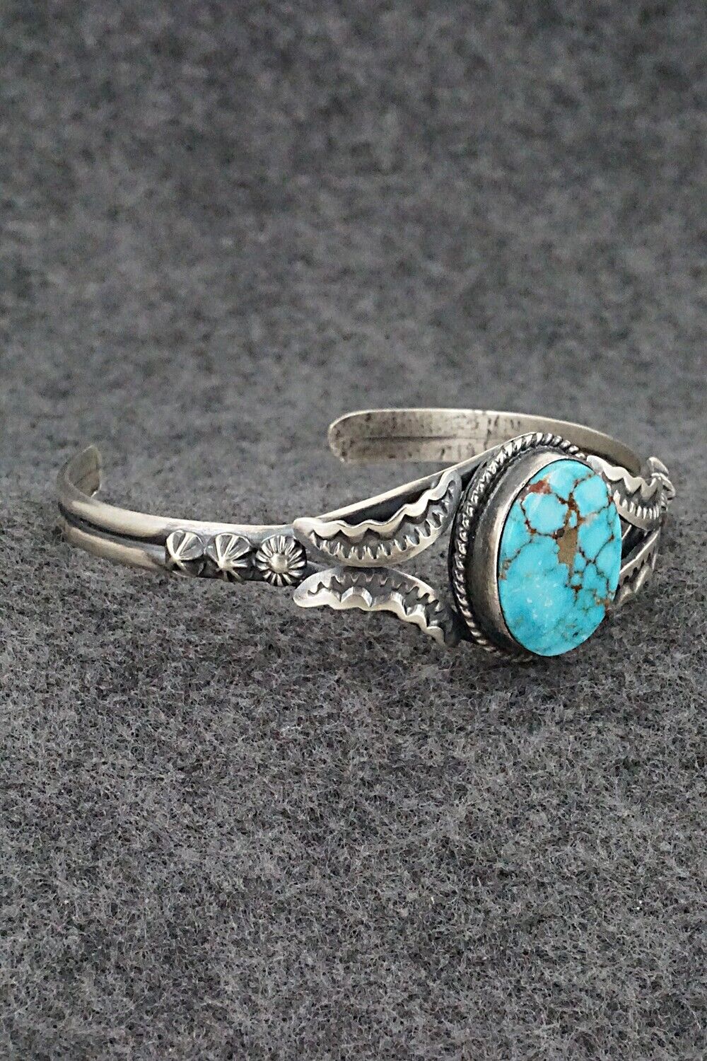 Turquoise & Sterling Silver Bracelet - Gilbert Tom