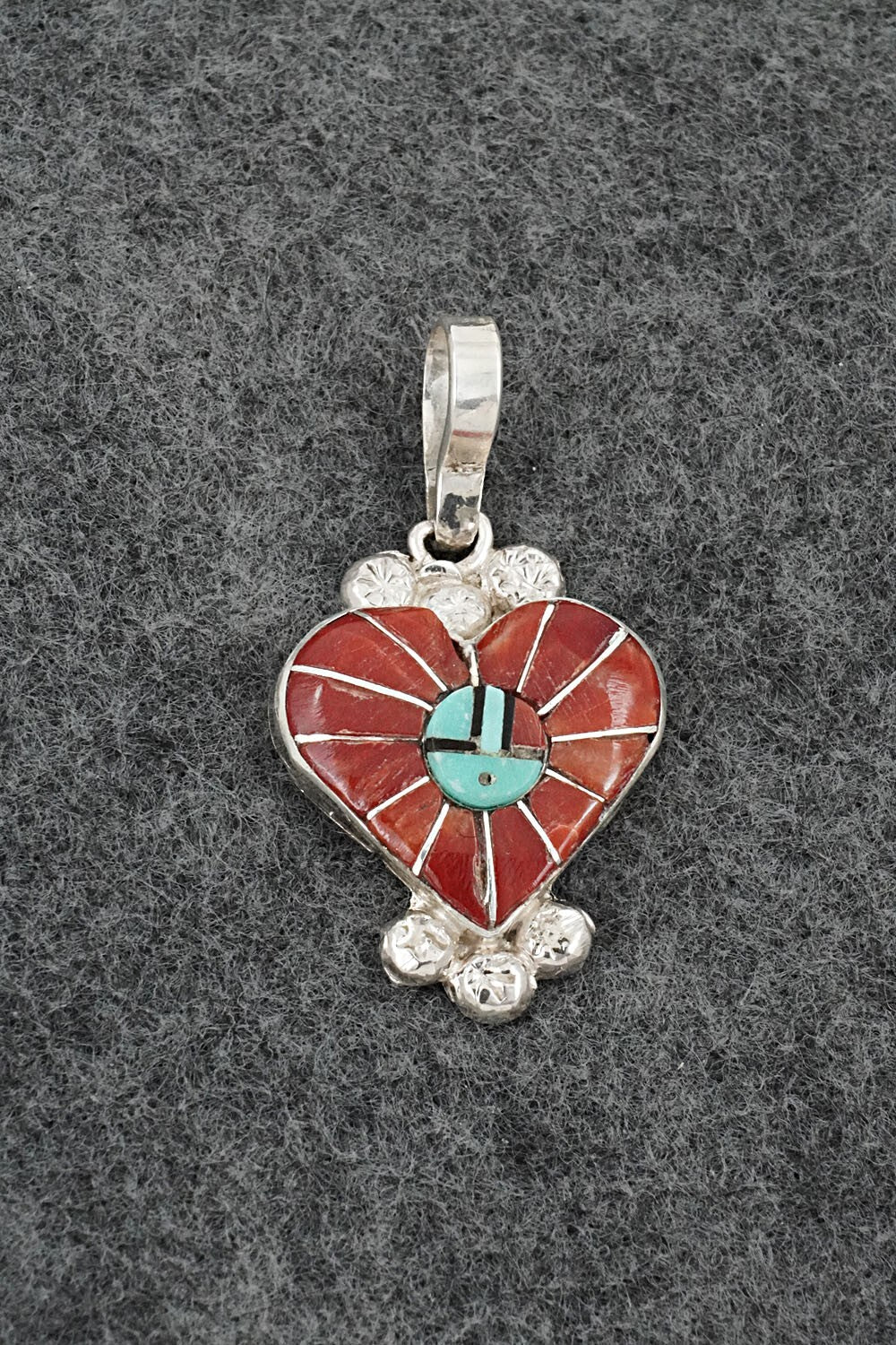 Multi-Stone & Sterling Silver Inlay Pendant - Ola Eriacho