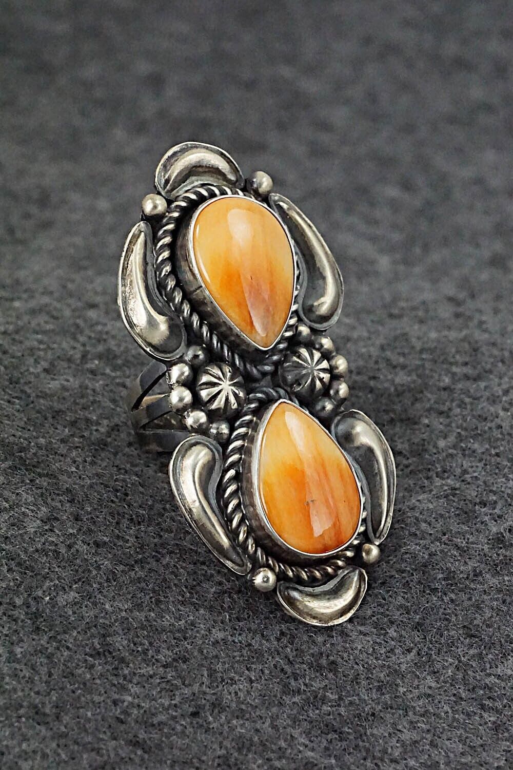 Spiny Oyster & Sterling Silver Ring - Jeff James - Size 8