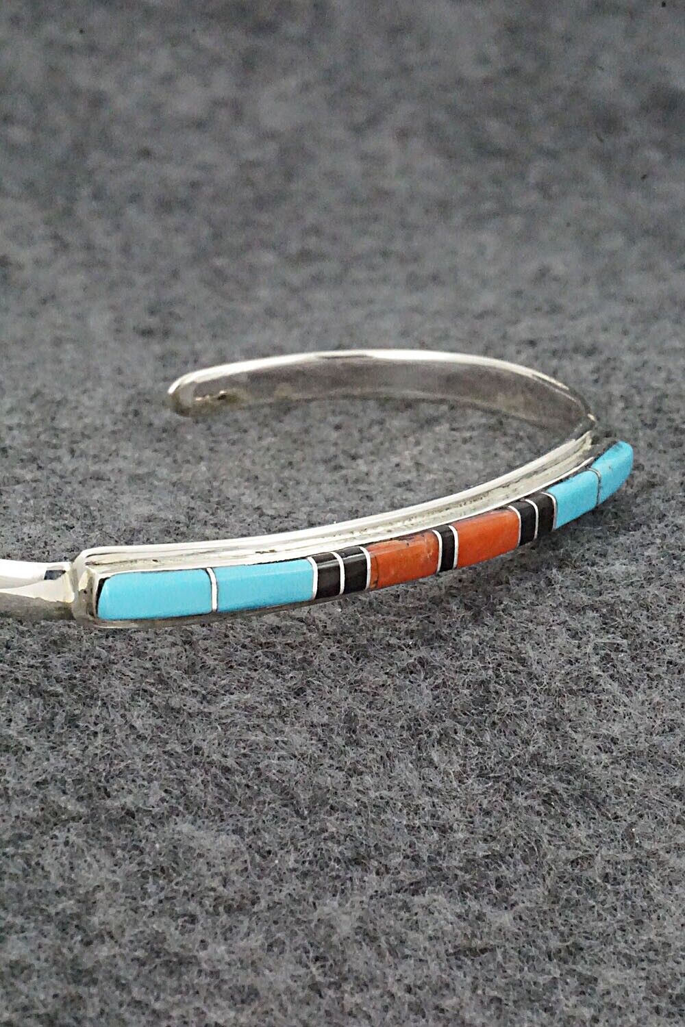 Multi Stone & Sterling Silver Inlay Bracelet - Roland Natachu