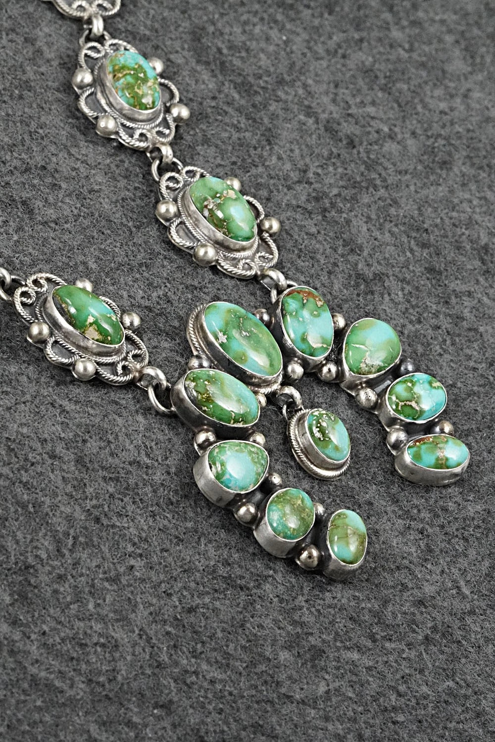 Turquoise & Sterling Silver Squash Blossom Set - Kathleen Livingston
