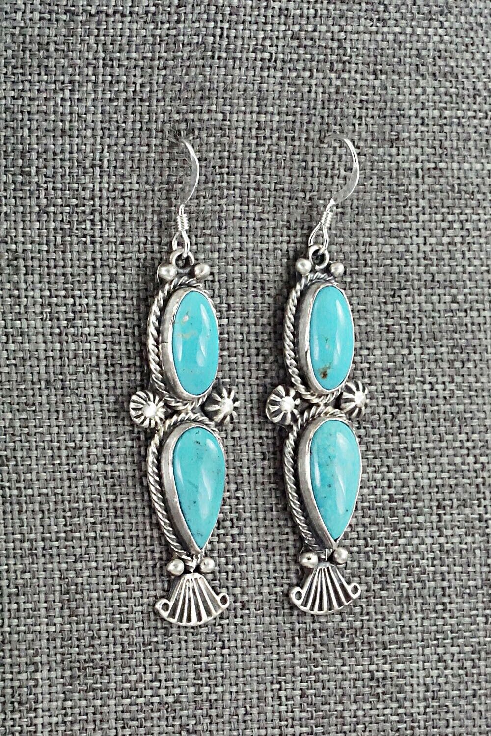 Turquoise & Sterling Silver Earrings - Verley Betone