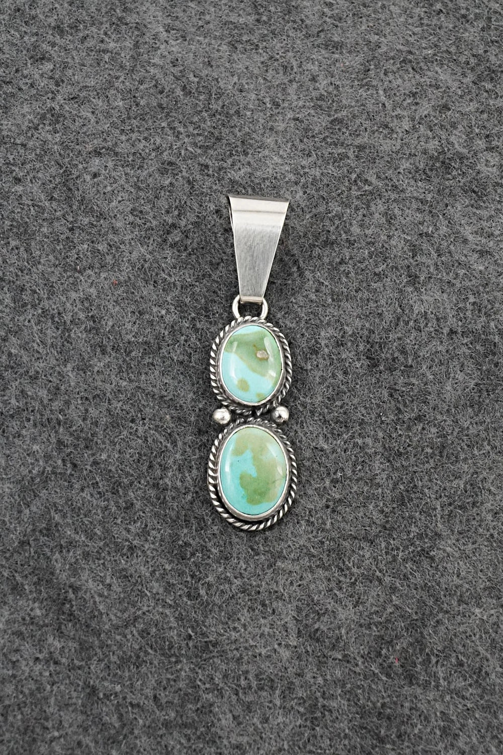 Turquoise & Sterling Silver Pendant - Eugene Gruber