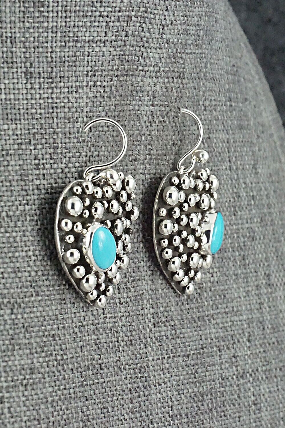 Turquoise & Sterling Silver Earrings - Raymond Coriz