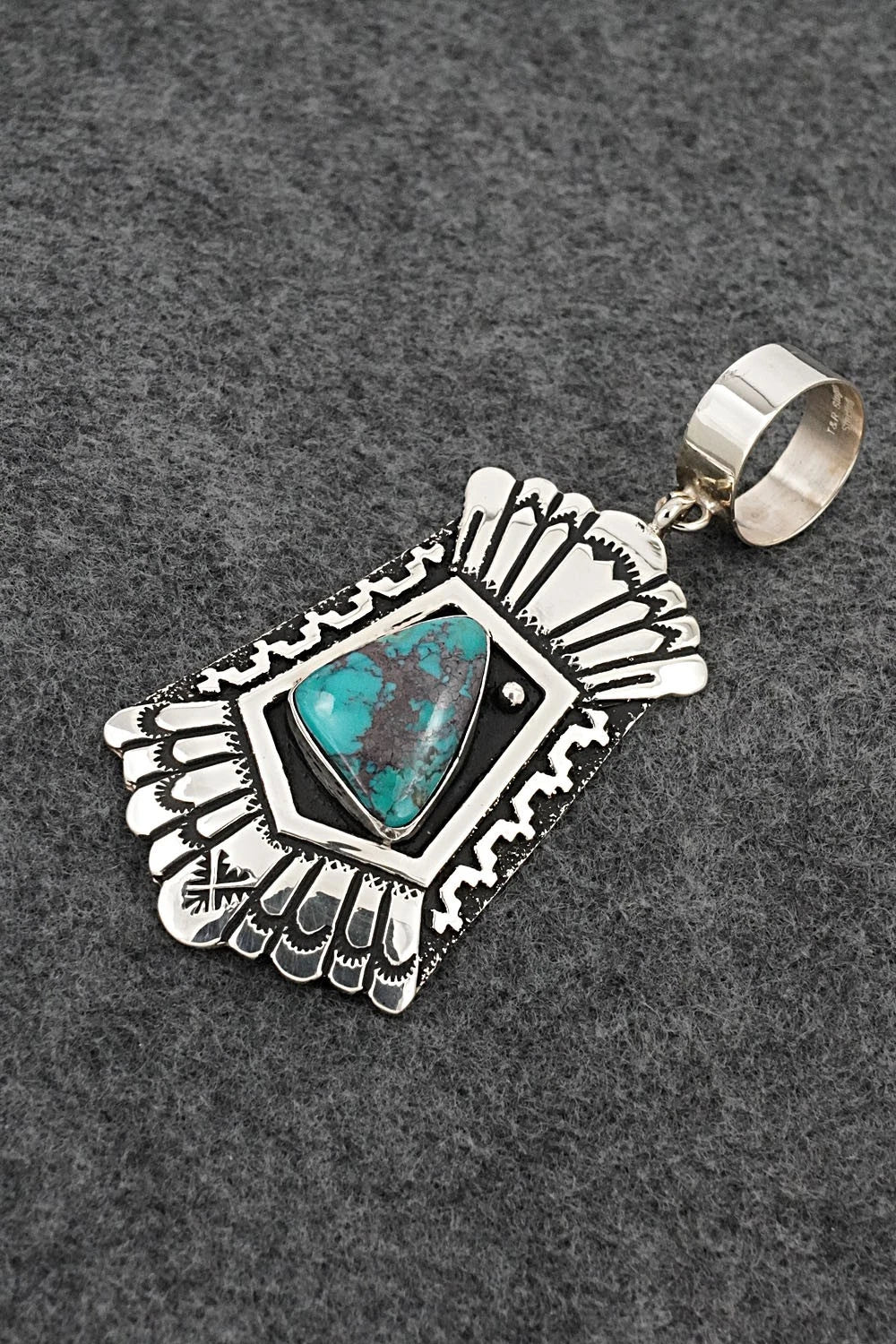 Turquoise & Sterling Silver Pendant - Rosita Singer