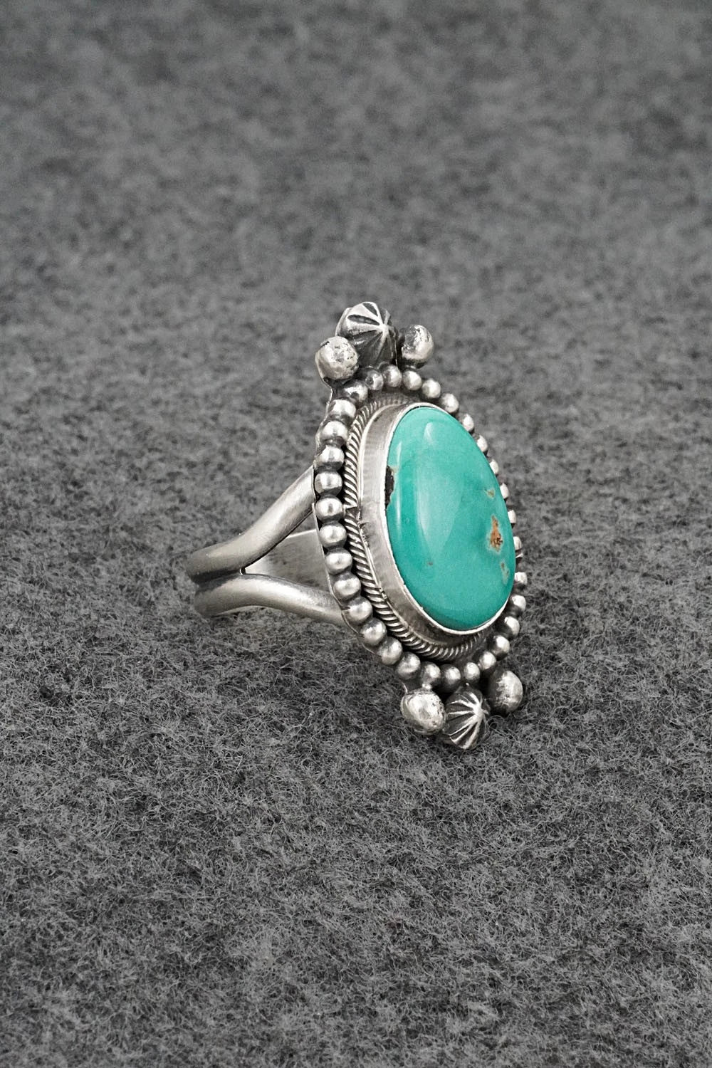 Turquoise & Sterling Silver Ring - Darrin Livingston - Size 8