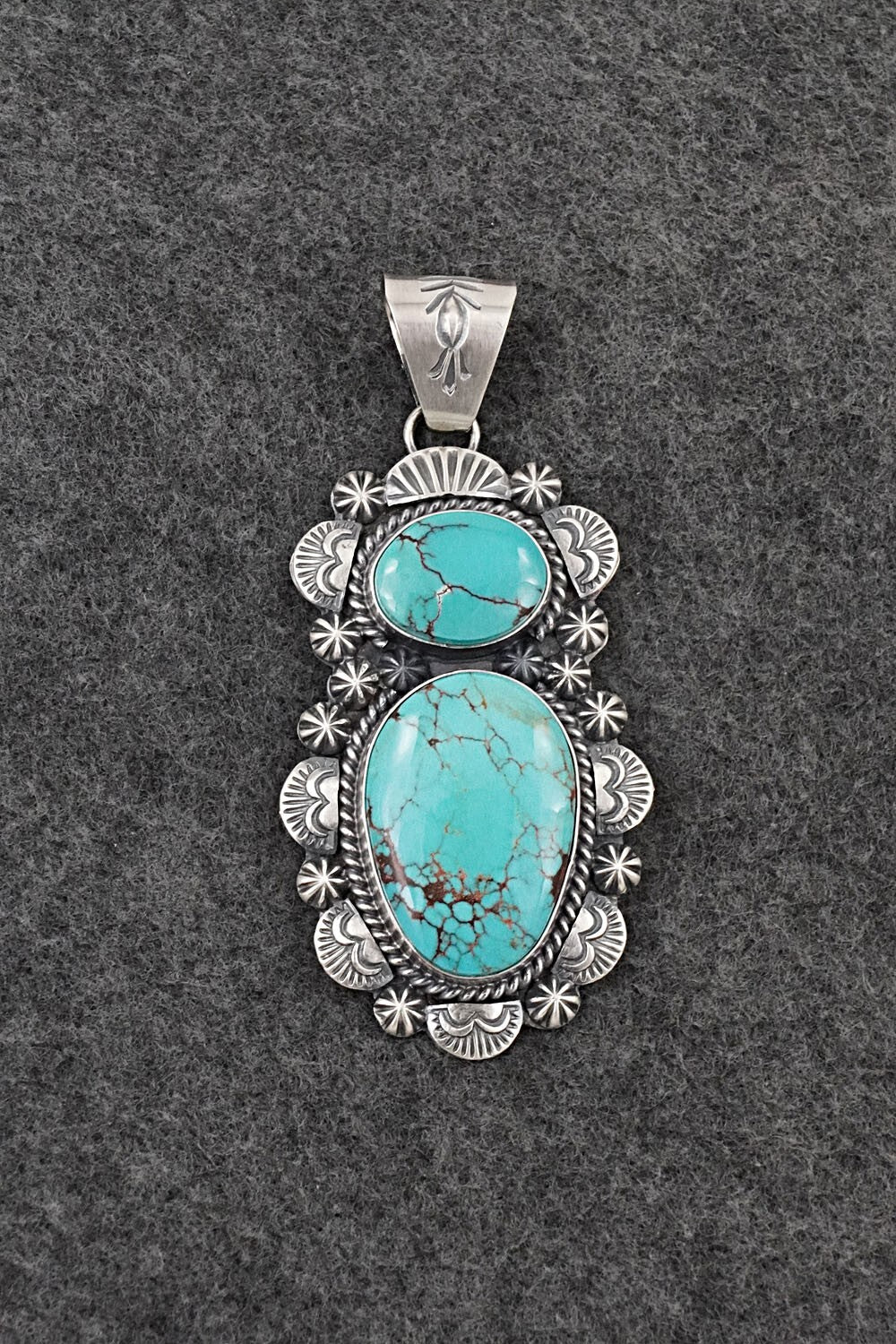 Turquoise & Sterling Silver Pendant - Raymond Delgarito