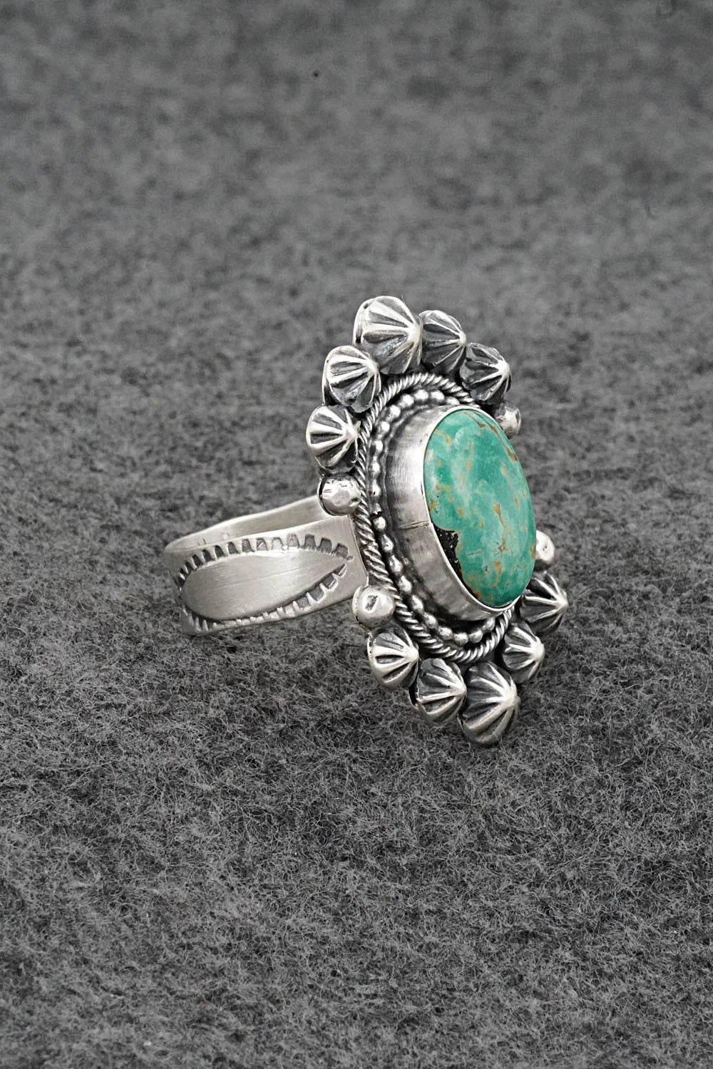 Turquoise & Sterling Silver Ring - Cordell Platero - Size Adjustable