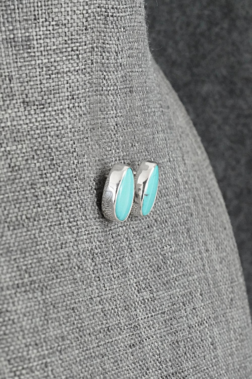 Turquoise & Sterling Silver Earrings - Eugene Gruber